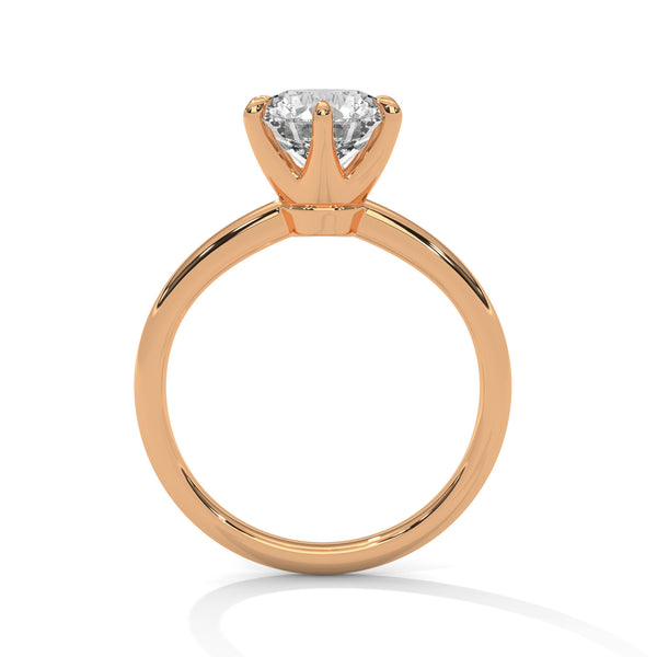 Classic Six-Prong Solitaire Lab Grown Diamond Gold Ring