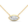 Marquise Cut Lab Grown Diamond Bezel Gold Pendant Chain
