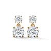 Double Radiance: Two-Tier Lab Grown Diamond Gold Drop Earrings