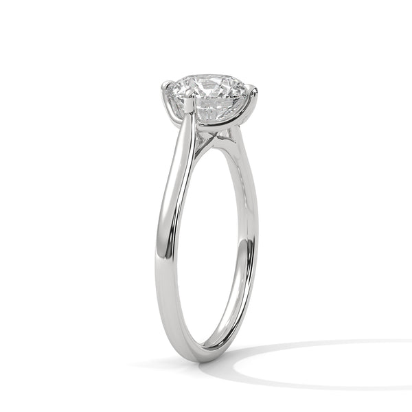 Four-Prong Classic Lab Grown Diamond Gold Ring