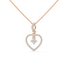 Celebrate love with the Eternal Embrace Heart Pendant, where a sparkling solitaire is cradled within a diamond-studded golden heart.