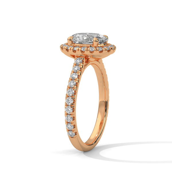 Oval Halo Lab Grown Diamond Gold Ring