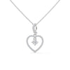 Celebrate love with the Eternal Embrace Heart Pendant, where a sparkling solitaire is cradled within a diamond-studded golden heart.