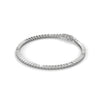 This stunning round-shaped bangle bracelet features 85 sparkling diamonds, totaling 1.98 carats. Its sleek design and perfect fit make it the ultimate statement piece for any occasion.