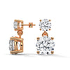 Double Radiance: Two-Tier Lab Grown Diamond Gold Drop Earrings
