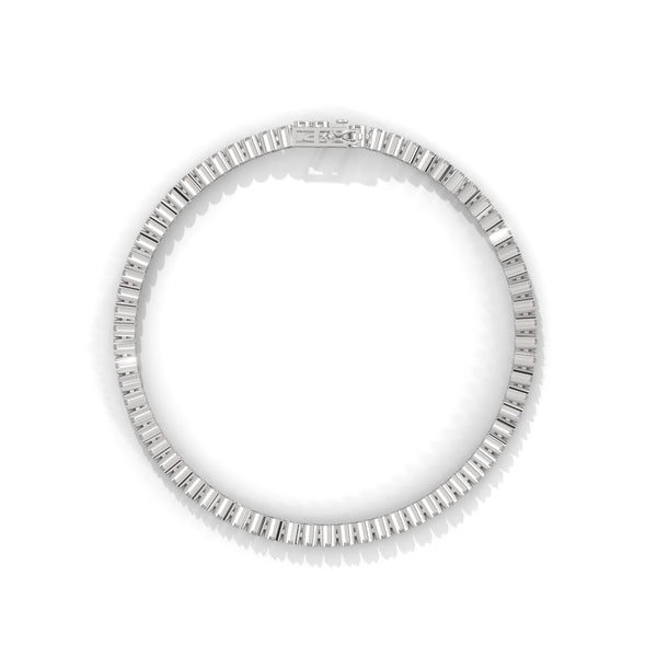 This stunning round-shaped bangle bracelet features 85 sparkling diamonds, totaling 1.98 carats. Its sleek design and perfect fit make it the ultimate statement piece for any occasion.