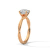 Twist Solitaire Round Cut Lab Grown Diamond Gold Ring