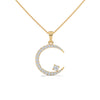 Celestial Glow Lab Grown Diamond Crescent Moon Gold Pendant