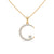 Celestial Glow Lab Grown Diamond Crescent Moon Gold Pendant