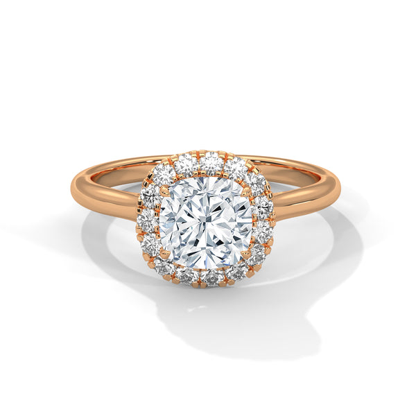 “Cushion-halo diamond ring in yellowgold—brilliant center sparkle, timeless elegance,and luxurious shine crafted for everlasting loveand unforgettable moments.”