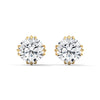 Round cut Lab Grown Diamond 8-Prong Gold Stud Earrings
