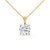 Round Cut Lab Grown Diamond with prong setting Gold Pendant Chain