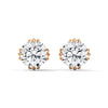 Round cut Lab Grown Diamond 8-Prong Gold Stud Earrings