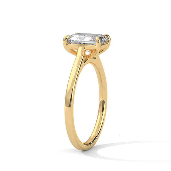 Emerald Cut Lab Grown Diamond Gold Ring