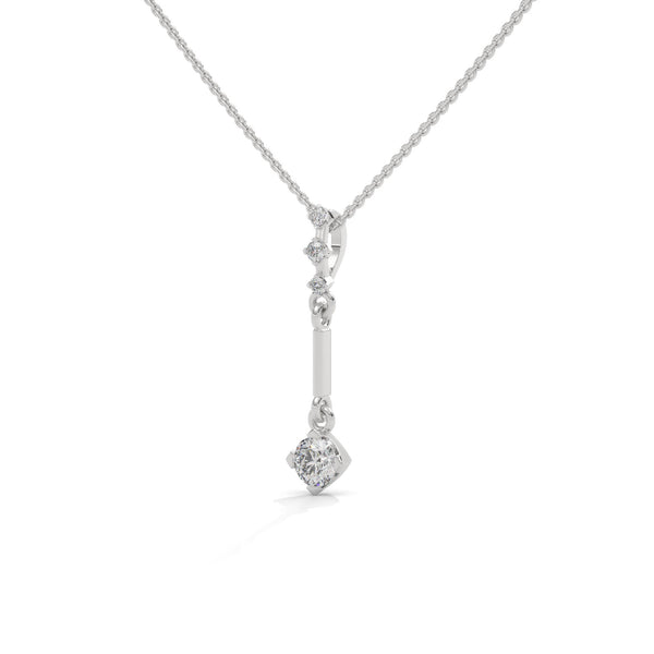 A sleek cascade of gold and diamonds, the Celestial Drop Diamond Pendant offers minimalist elegance with a cosmic sparkle.