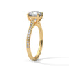Classic Pave Engagement Ring with Round Cut Lab Grown Diamond