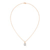 Round Cut Lab Grown Diamond with prong setting Gold Pendant Chain
