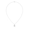 Round Cut Lab Grown Diamond with prong setting Gold Pendant Chain