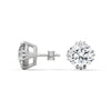 Round cut Lab Grown Diamond 8-Prong Gold Stud Earrings