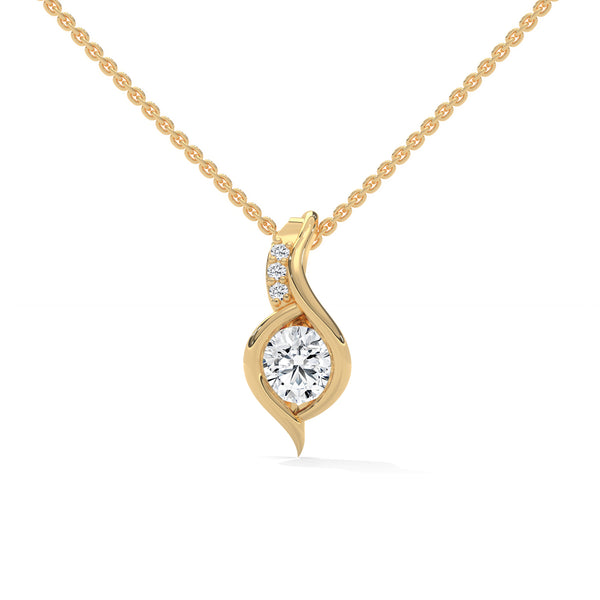 Embrace endless elegance with the Infinity Flame Pendant—where flowing gold meets fiery brilliance.