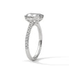 Emerald Cut Lab Grown Diamond Gold Ring Sleek Pave Band Engagement Ring