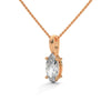 Marquise Cut Lab Grown Diamond Gold Pendant Chain