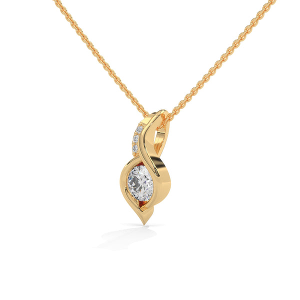 Embrace endless elegance with the Infinity Flame Pendant—where flowing gold meets fiery brilliance.