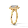 Princess Cut Halo Lab Grown Diamond Gold Ring