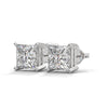 Princess Cut Lab Grown Diamond Gold Stud Earrings