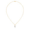 Marquise Cut Lab Grown Diamond Gold Pendant Chain