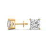 Princess Cut Lab Grown Diamond Gold Stud Earrings
