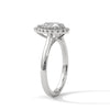 Oval Cut Double Row Pave Engagement Ring
