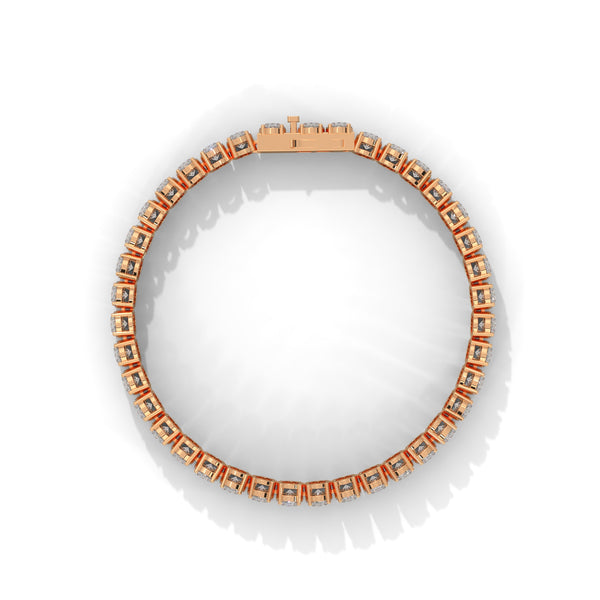 This graceful bangle bracelet features 36 round-shaped diamonds, totaling 0.76 carats, offering a subtle yet sophisticated touch of brilliance. Its 7-inch length ensures a comfortable and perfect fit.