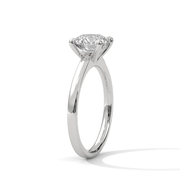 Classic Round Cut Lab Grown Diamond Gold Solitaire Ring