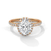 An elegant oval lab-grown diamond encased in a radiant halo — graceful, elongated beauty that sparkles endlessly.
