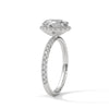 An elegant oval lab-grown diamond encased in a radiant halo — graceful, elongated beauty that sparkles endlessly.