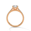 Emerald Cut Lab Grown Diamond Gold Ring Sleek Pave Band Engagement Ring