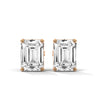 Emerald Cut Lab Grown Diamond Gold Earrings