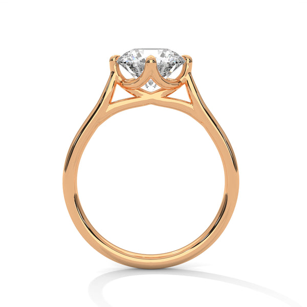 Four-Prong Classic Lab Grown Diamond Gold Ring