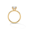 Four-Prong Cathedral Set Round Pave Lab Grown Diamond Gold Ring
