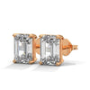 Emerald Cut Lab Grown Diamond Gold Earrings