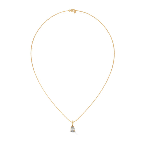 Ethereal Sparkle Pear Lab Grown Diamond Gold Pendant Chain