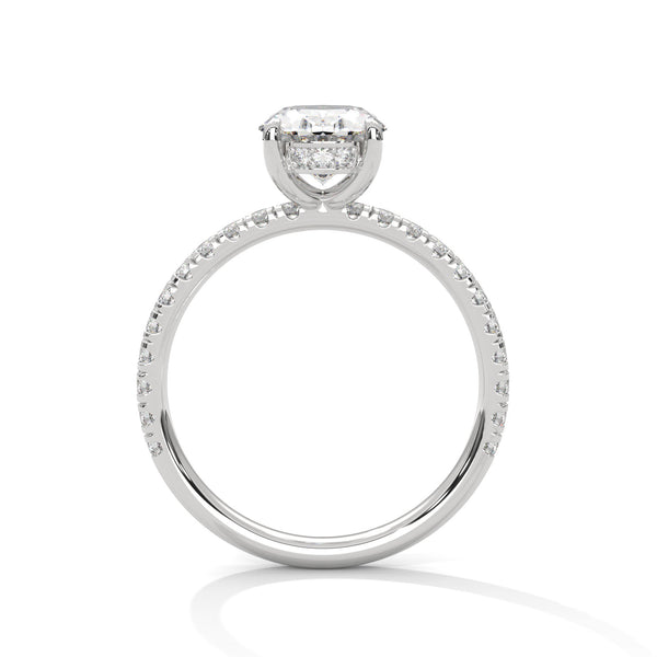 Classic Four Prong Setting Oval Cut Lab Grown Diamond Gold Ring