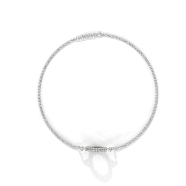 A dazzling bangle bracelet featuring 2 multi-shaped diamonds, totaling 0.50 carats. With a 7-inch length, it offers a refined, versatile look that adds a touch of elegance to any occasion.