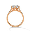 Round Cut Lab Grown Diamond Pave Gold Ring