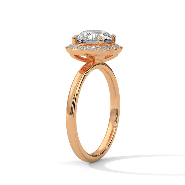 “Celestial Halo Ring—round-cut brilliance, radiant halo sparkle, and white-gold elegance crafted to symbolize everlasting love, timeless beauty, and unforgettable engagements.”
