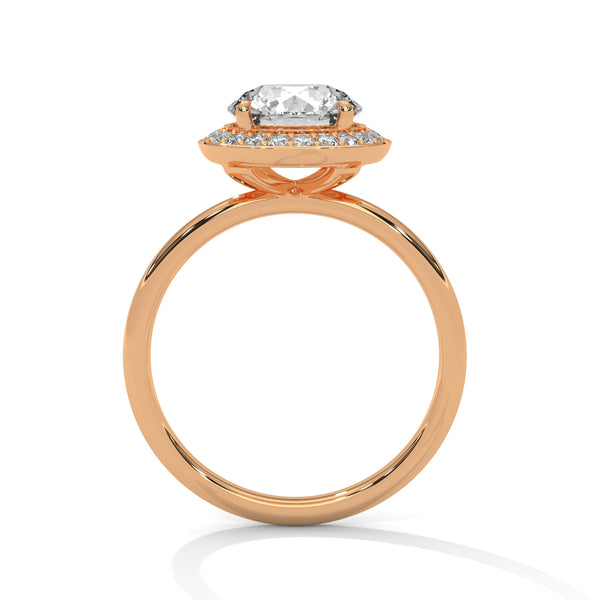 “Celestial Halo Ring—round-cut brilliance, radiant halo sparkle, and white-gold elegance crafted to symbolize everlasting love, timeless beauty, and unforgettable engagements.”