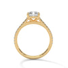Emerald Cut Lab Grown Diamond Gold Ring Sleek Pave Band Engagement Ring