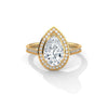 Pear Shaped Three-Stone Lab Grown Diamond Gold Ring