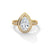 Pear Shaped Three-Stone Lab Grown Diamond Gold Ring